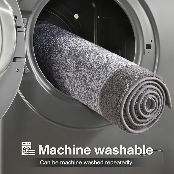 70x24 Long Bathroom Rugs Washable Non Slip, Light Grey Bath Mat - Image 9