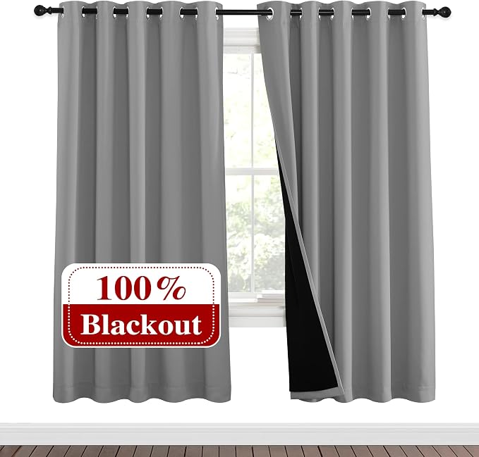 NICETOWN Full Shade Curtain Panels, Pair of Energy Smart & Noise Blocking Out by NICETOWN