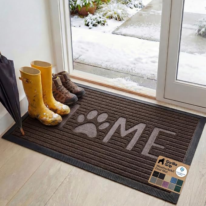 GORILLA GRIP 100% Waterproof All-Season WeatherMAX Doormat, US Designed Natural by GorillaGrip