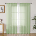 Gwine Light Green Sheer Curtains 63 Inch Length by Gwine