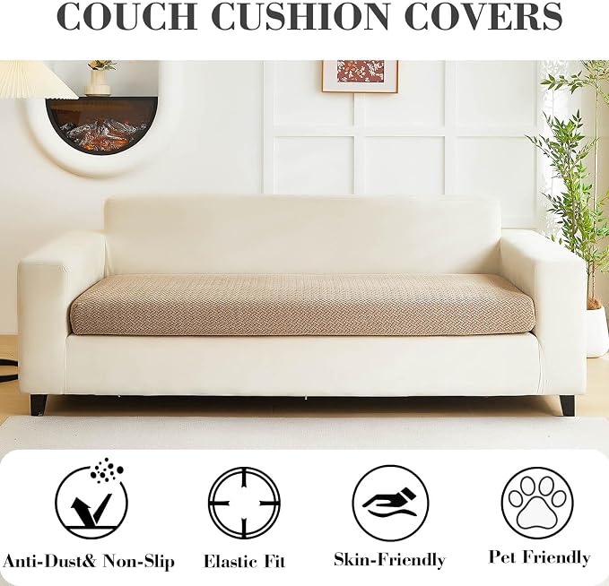 Couch Covers for 3 Cushion Sofa Pet Friendly Couch Cushion Covers Universal - Image 3