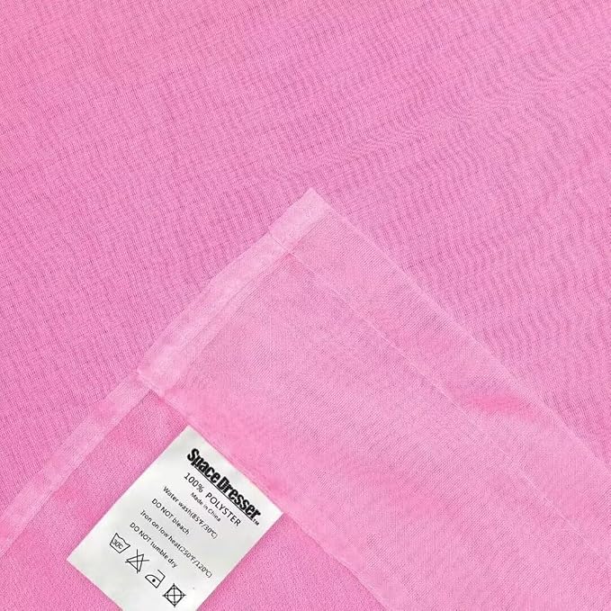 SpaceDresser Basic Rod Pocket Sheer Voile Window Curtain Panels Pink 1 Pair 2 - Image 4