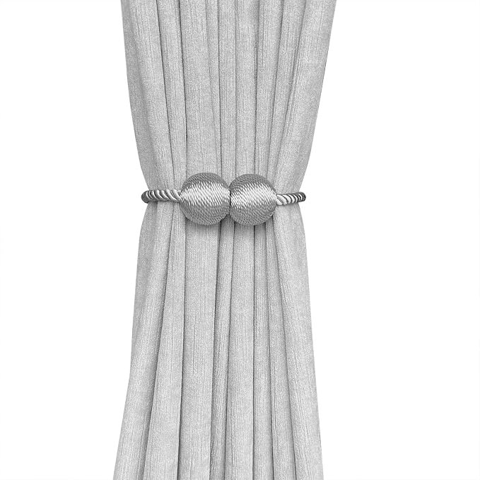 Melaluxe 6 Pack Magnetic Curtain Tiebacks, Decorative Curtain Holdbacks - Image 3