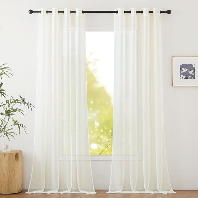NICETOWN Beige Sheer Curtains Extra Long 135 inch Length by NICETOWN