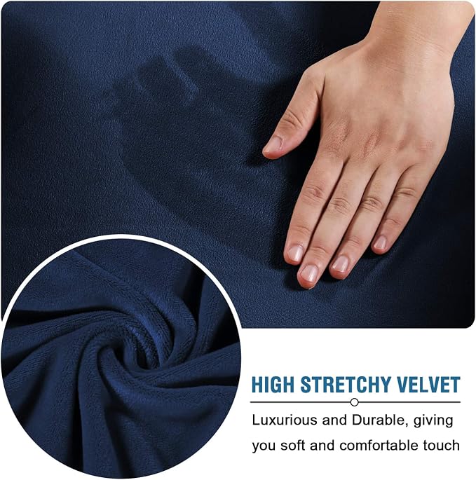 H.VERSAILTEX Wingback Chair Covers Velvet Plush Wing Chair Slipcover 1 Piece - Image 3
