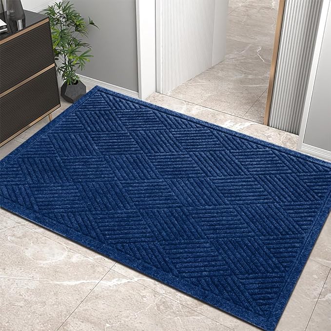 Sturdy Front Door Mat, Absorbent Muddy Dirt Resist Welcome Door Mats Outdoor by HIYARD