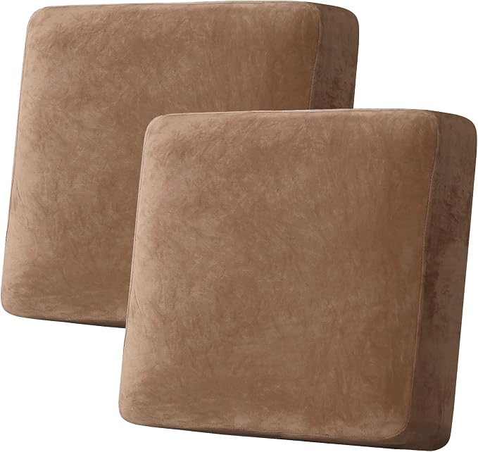 H.VERSAILTEX Velvet Stretch Couch Cushion Cover Plush Cushion Slipcover by HVERSAILTEX