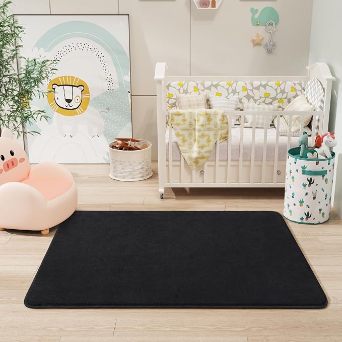 Amearea Modern Washable Runner Rugs, 2x4 Feet Black Bedroom Runner Rug - Image 6
