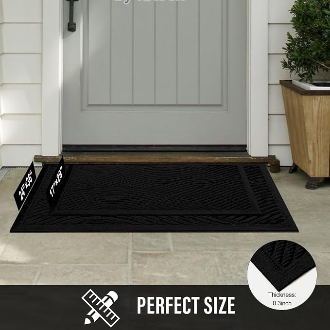 HIYARD Sturdy Front Door Mat, Absorbent Muddy Dirt Resist Welcome Door Mats - Image 7
