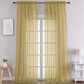 Chyhomenyc Extra Long Gold Sheer Curtains 108 Inches Long 2 Panels, Light by Chyhomenyc
