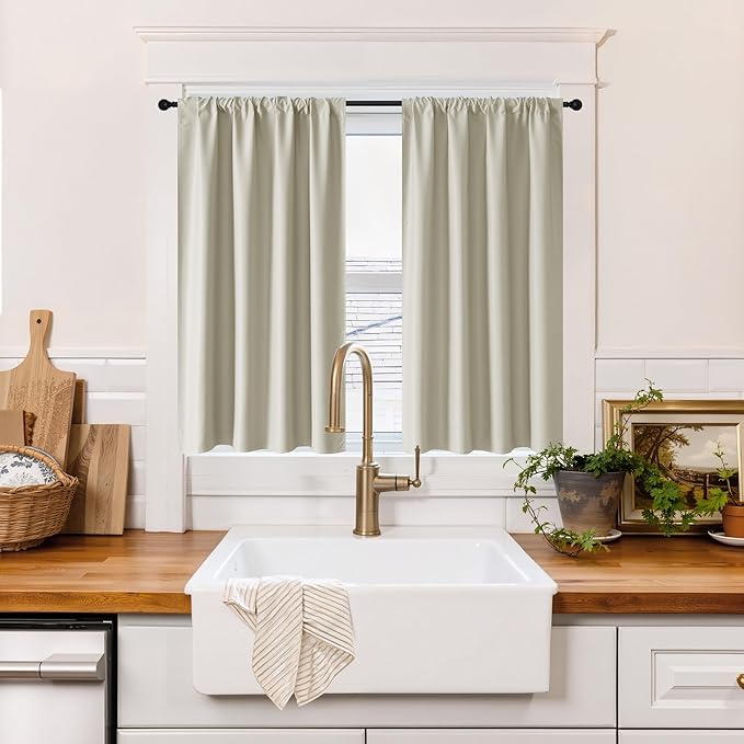RYB HOME 100% Blackout Short Curtains by RYBHOME