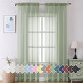 Aiyufeng Long Sheer Curtains for Bedroom, Semi Sheer Privacy Curtains & Drapes by Aiyufeng