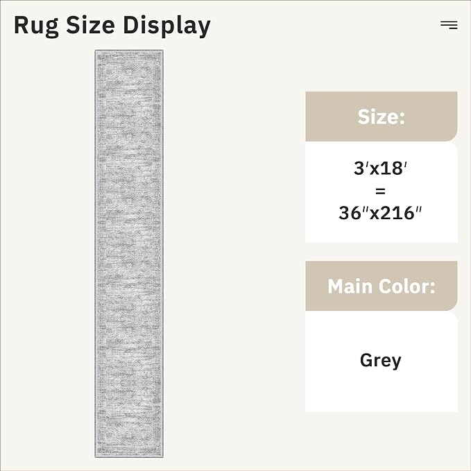 Hallway Runner Rug 3x18 - Image 5