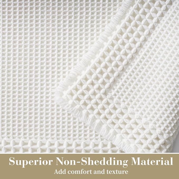 RESARE Waffle Bath Mat, Super Absorbent Non Slip, Machine Washable, Ultra Soft - Image 2