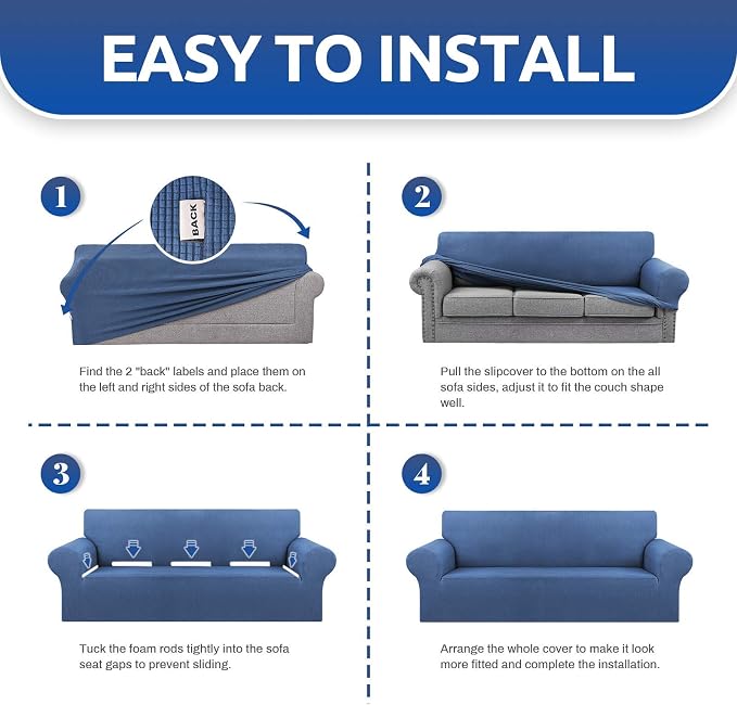 KEKUOU Stretch Single Sofa Slipcover 1 Piece Couch Sofa Cover Furniture - Image 4