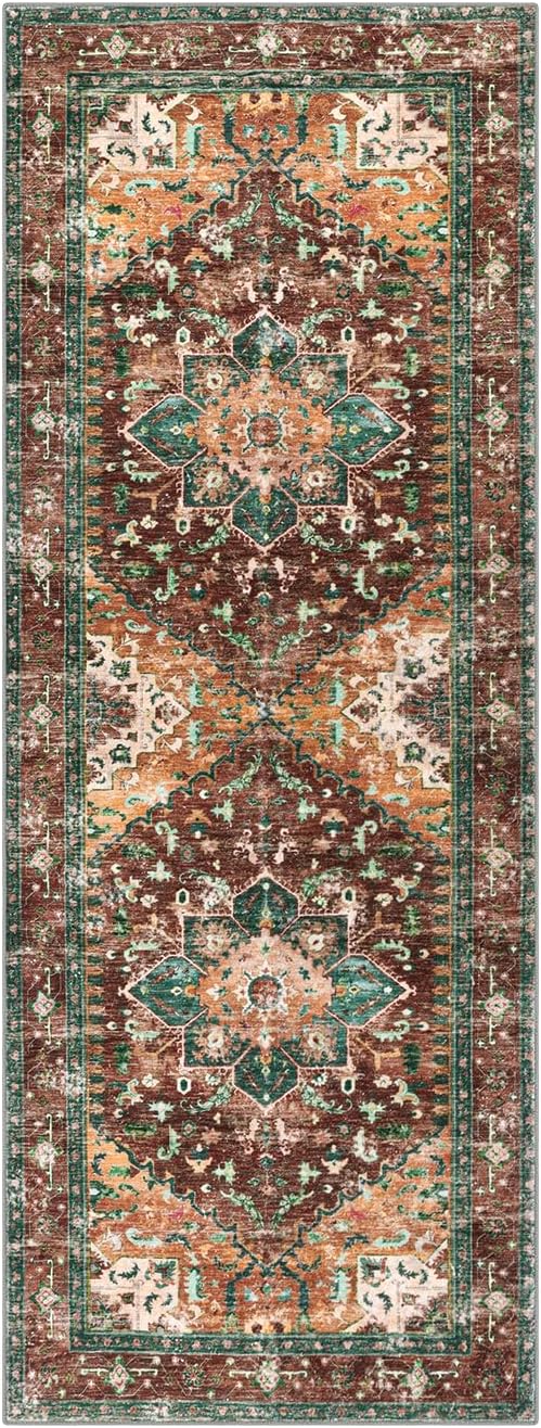 Yamaziot Washable Runner Rug, 2x6 Non-Slip Boho Vintage Hallway Rug Runner - Image 2
