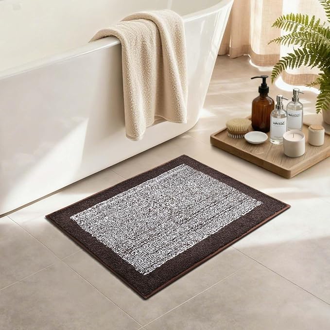 Bathroom Rugs 24x17 Non Slip Washable, Soft Absorbent Quick Dry Mats - Image 3