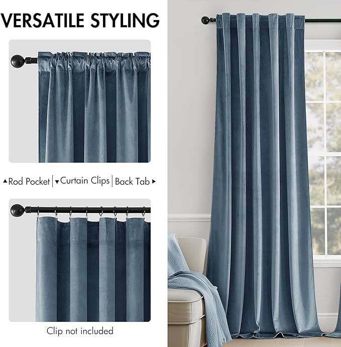 MIULEE Velvet Curtains 96 inches - Image 2