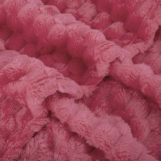 Rose Pink Throw Blanket 108"×90" inches Gifts - Image 4
