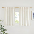 NICETOWN Natural Linen Kitchen Curtains 26 inches Long, Rod Pocket & Back Tab by NICETOWN