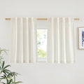 NICETOWN Cafe Curtains 30 inch Length, Rod Pocket & Back Tab Natural Linen by NICETOWN
