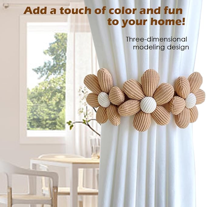 SRG Sunflower Curtain Tiebacks-2 Pack | Curtain Holdbacks - Image 6