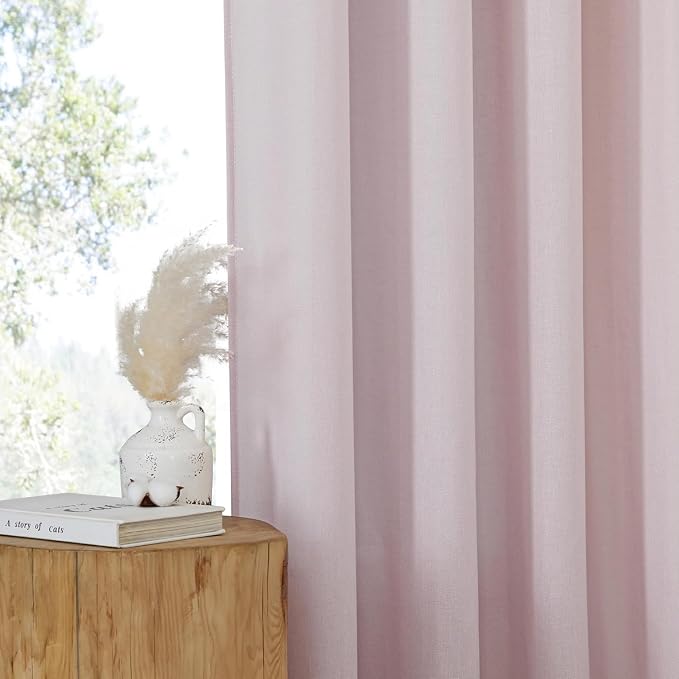 NICETOWN Blush Pink Short Linen Curtains - Image 5