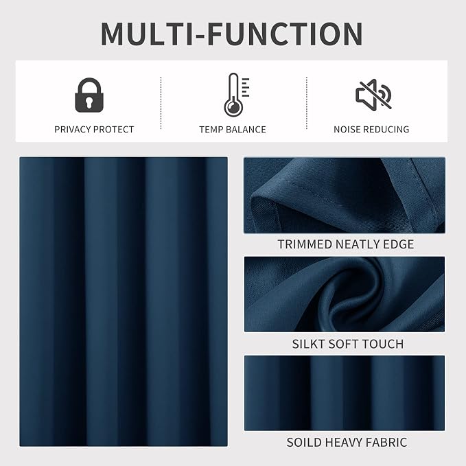 Joydeco Blackout Curtains 84 Inch Length 2 Panels Set, Thermal Insulated Long - Image 2
