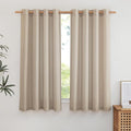 NICETOWN Flax Linen Taupe Window Curtains 63 inches Long, Grommet Linen Blend by NICETOWN