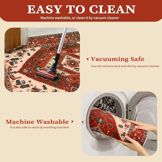 SERISSA 6x9 Washable Non Slip Boho Area Rug - Image 4