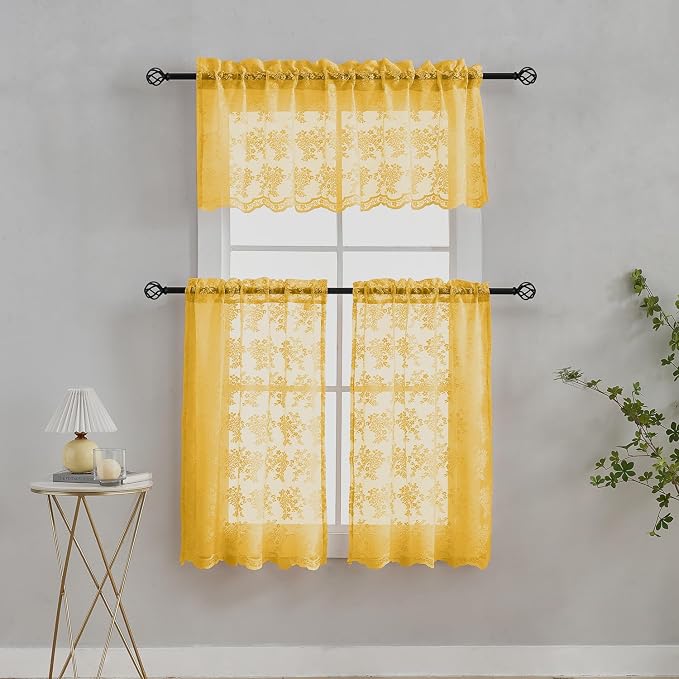 YJ YANJUN Vintage Lace Curtains Short - Image 5