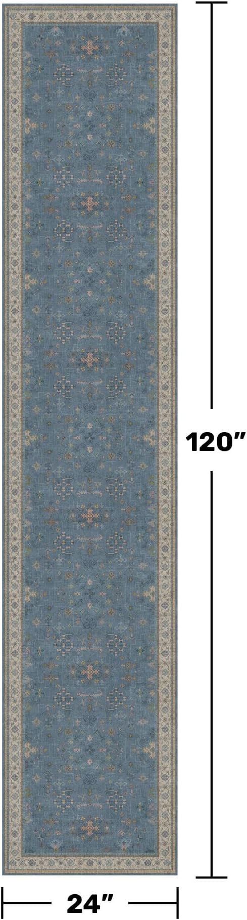 Hazo Haus Non Slip 10ft Long Hallway Runner Rug Blue - Image 2