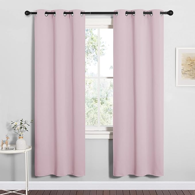 NICETOWN Baby Pink Blackout Curtains 78 inches Length by NICETOWN