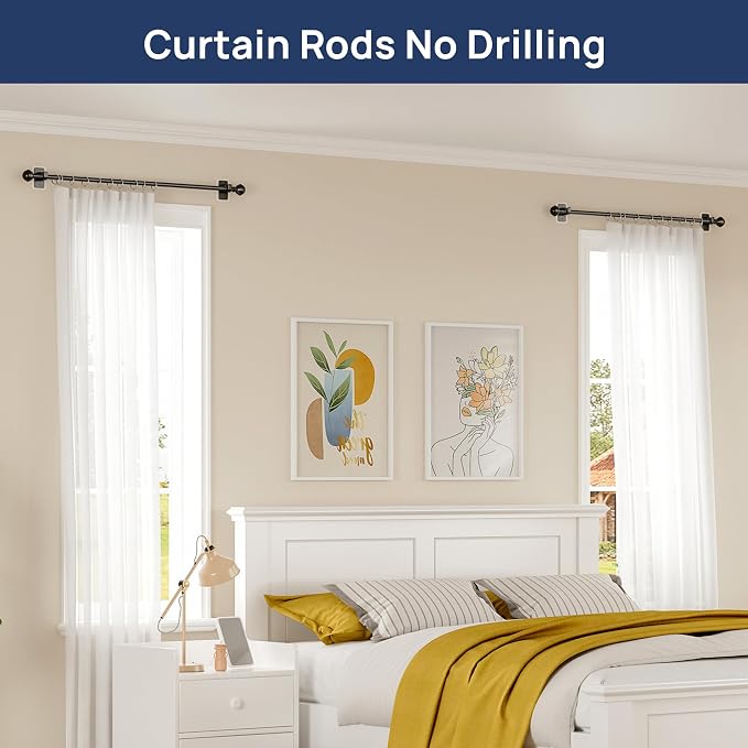 ENJOYBASICS 2 Pack No Drill Curtain Rods - Image 3