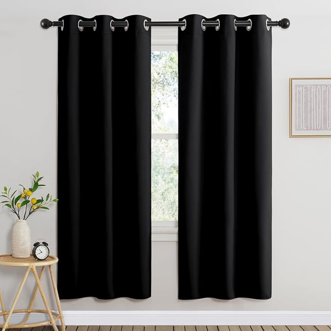 NICETOWN Black Out Bedroom Curtains 72 inches Long, Grommet Blackout Thermal by NICETOWN
