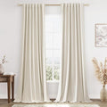 Guken 100% Blackout Linen Curtains 84 Inch Length 2 Panels Set by Guken
