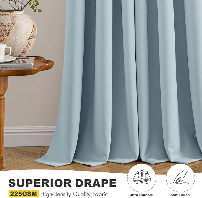 MIULEE Slate Blue Blackout Curtains - Image 5