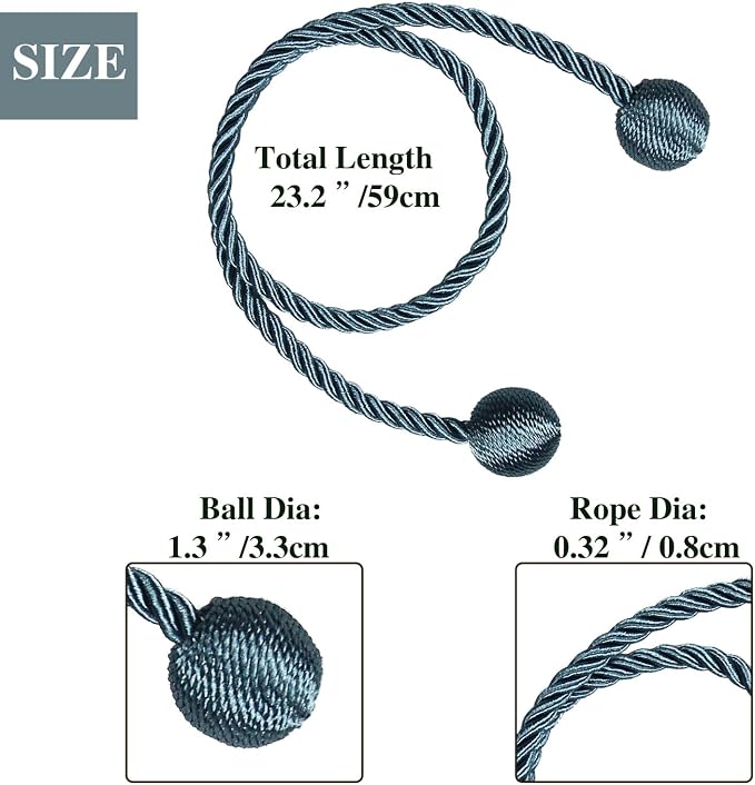 Curtain Tiebacks Outdoor Elegant Decorative Tie Backs Modern Rope Tiebacks - Image 2