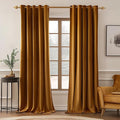 MIULEE Velvet Curtains Golden Brown Elegant Grommet Thermal Insulated by MIULEE