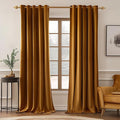 MIULEE Velvet Curtains Golden Brown Elegant Grommet Thermal Insulated by MIULEE