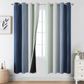 Estelar Textiler Navy Blue and Sage Green Ombre Blackout Curtains 72 Inch by ESTELARTEXTILER