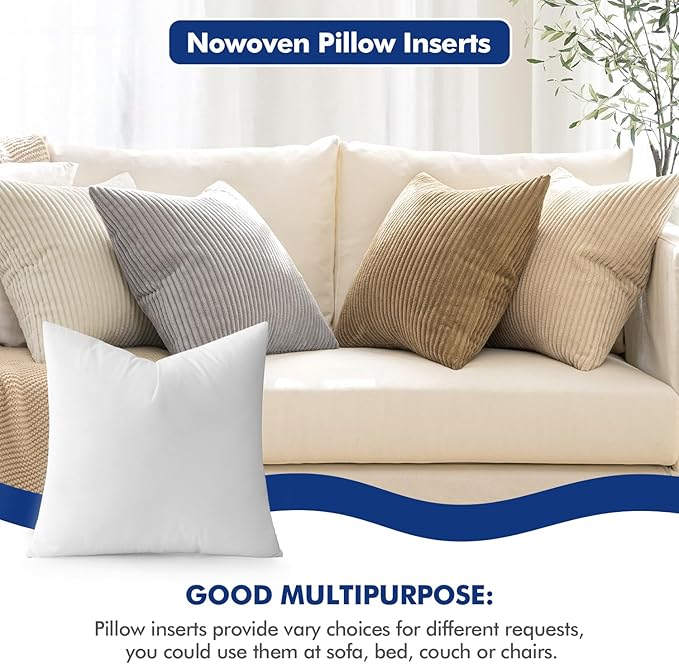 MIULEE Pillow Insert 16x16 Inch, Decorative Square Throw Pillow Inserts - Image 2