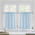 DWCN Sky Blue Sheer Curtains for Kitchen Windows by DWCN
