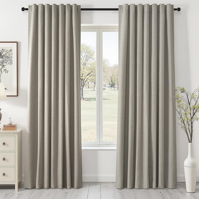 Topfinel 84 Inch Long Linen Blackout Curtains by Topfinel