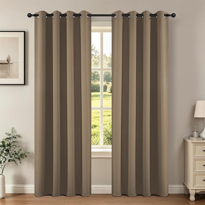 Joydeco Blackout Curtains 120 Inch Length 2 Panels Set, Thermal Insulated Long by JOYDECO