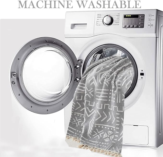 HANDONTIME Bohemian Grey and White Couch Cover - Image 7