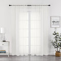 Chyhomenyc Sheer Ivory Curtains 90 inches Long 2 Panels, Light Filtering Soft by Chyhomenyc