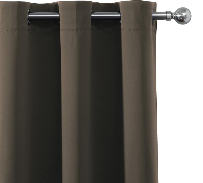 LEMOMO Blackout Curtains 66 x 95 inch/Chocolate Brown Curtains Set of 2 - Image 6