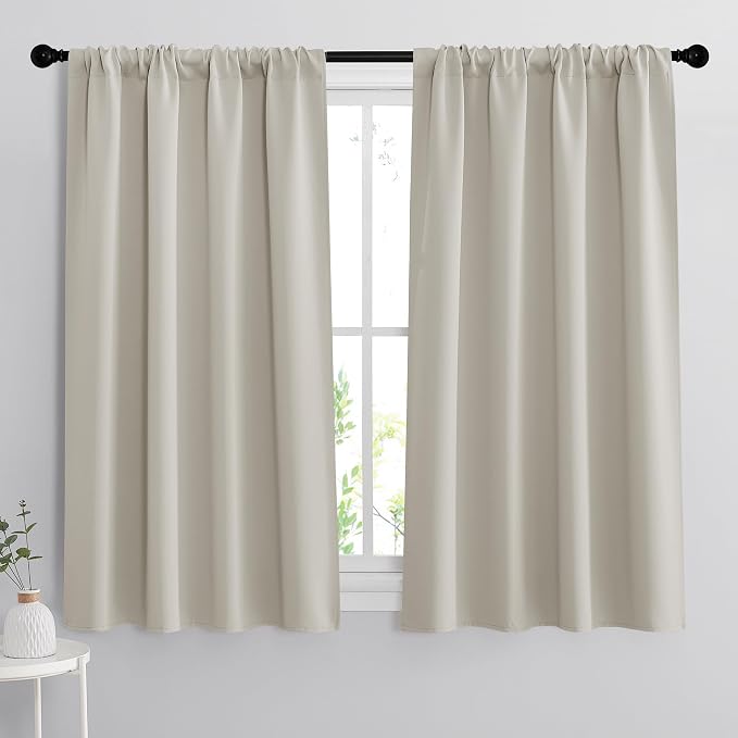 RYB HOME Short Curtains for Bedroom, Room Darkening Insulated Summer Heat Light by RYBHOME
