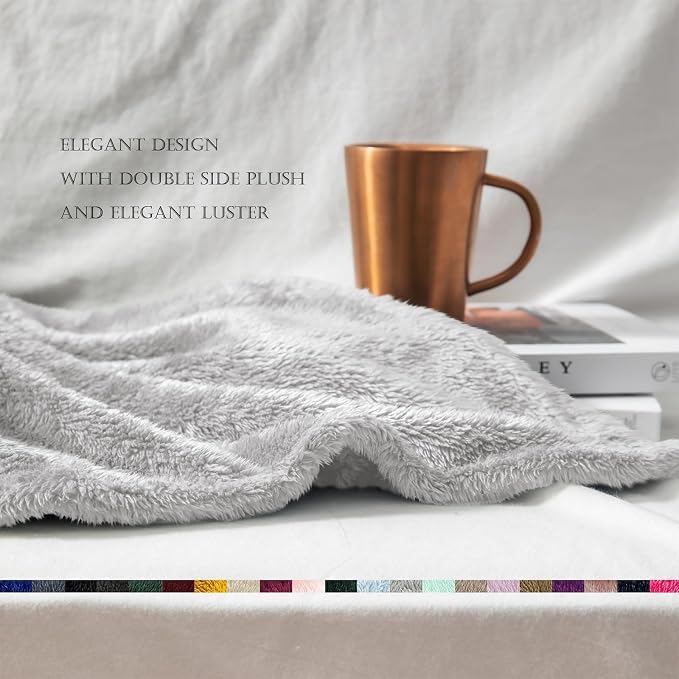 Exclusivo Mezcla Plush Fuzzy Fleece Bed Blanket Queen Size, Super Soft - Image 6